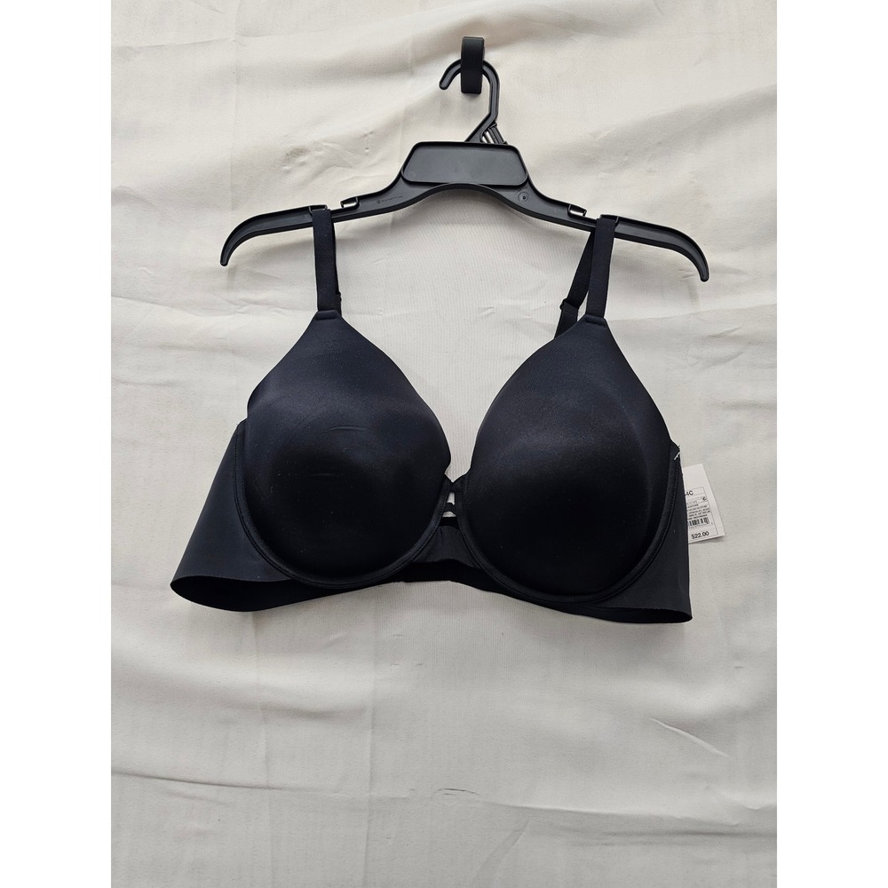 Auden Womens Lightly Lined Full Coverage Bra Black Nylon Blend Casual Size 44C